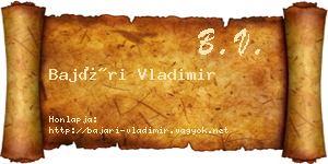 Bajári Vladimir névjegykártya